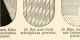 Heraldische Typen I.-II. Holzstich 1892 Original der Zeit
