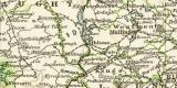 Irland historische Landkarte Lithographie ca. 1899