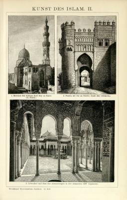 Kunst des Islam II. historische Bildtafel Holzstich ca. 1892