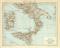 Unter Italien Karte Lithographie 1899 Original der Zeit