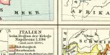 Italien Historischen Karte Lithographie 1891 Original der...