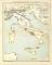 Militärdislokation in Italien historische Militärkarte Lithographie ca. 1899