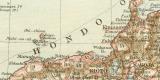 Japan und Korea historische Landkarte Lithographie ca. 1898