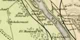Kairo und die Pyramidenfelder historischer Stadtplan Karte Lithographie ca. 1899