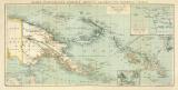 Kaiser - Wilhemlsland Bismarck  -Archipel Salomon- und Marschall Inseln historische Landkarte Lithographie ca. 1899