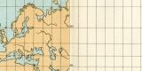Kartenprojektionen historische Landkarte Lithographie ca....