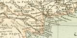 La Plata - Staaten Chile und Patagonien historische Landkarte Lithographie ca. 1899