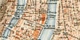 Lyon historischer Stadtplan Karte Lithographie ca. 1899