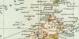 Malaiischer Archipel historische Landkarte Lithographie ca. 1898