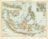Malaiischer Archipel Karte Lithographie 1898 Original der...