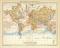 Meeresströmungen Welt Karte Lithographie 1899 Original der Zeit