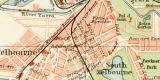 Melbourne historischer Stadtplan Karte Lithographie ca. 1899