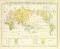 Menschenrassen Welt Karte Lithographie 1899 Original der Zeit