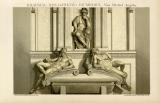 Grabmal des Lorenzo de Medici von Michelangelo historische Bildtafel Chromolithographie ca. 1892