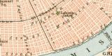 New Orleans Mississippidelta Stadtplan Lithographie 1899 Original der Zeit