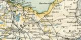 Niederlande historische Landkarte Lithographie ca. 1898