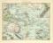 Oceanien Karte Lithographie 1899 Original der Zeit