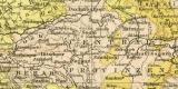 Ostindien I. Vorderindien historische Landkarte Lithographie ca. 1899