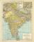 Indien Karte Lithographie 1899 Original der Zeit