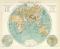 Planigloben der Erde II. Karte Lithographie 1892 Original der Zeit