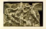Athenagruppe vom Zeusaltar zu Pergamon historische Bildtafel Lithographie ca. 1892