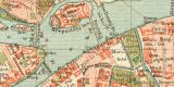 St. Petersburg Stadtplan Lithographie 1899 Original der Zeit