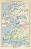 Pflanzengeographie II. historische Landkarte Lithographie ca. 1899