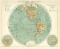 Planigloben der Erde I. historische Landkarte Lithographie ca. 1892