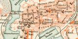 Plymouth und Umgebung historischer Stadtplan Karte Lithographie ca. 1899