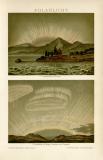 Polarlicht Chromolithographie 1891 Original der Zeit