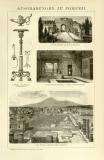 Ausgrabungen Pompeji Holzstich 1891 Original der Zeit