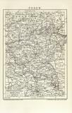 Posen historische Landkarte Lithographie ca. 1899