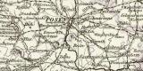 Posen historische Landkarte Lithographie ca. 1899