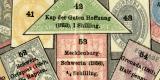 Postwertzeichen Chromolithographie mit Vorblatt 1894 Original der Zeit