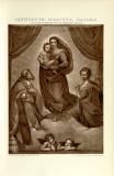Sixtinische Madonna Gesamtbild Chromolithographie 1891 Original der Zeit