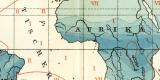 Erde Regenkarte Karte Lithographie 1891 Original der Zeit