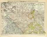 Rheinprovinz Westfalen Hessen Nassau und Grossherzogtum Hessen I. Nördlicher Teil historische Landkarte Lithographie ca. 1899