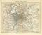 Rom Umgebung Stadtplan Lithographie 1899 Original der Zeit