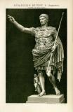 Römische Kunst I. Augustus Statue aus Prima Porta historische Bildtafel Lithographie ca. 1892