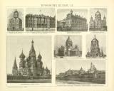 Russische Kunst I. - III. historische Bildtafel Holzstich ca. 1896