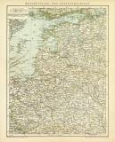 Westrussland Ostseeprovinzen Karte Lithographie 1900...
