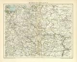 Mittelrussland historische Landkarte Lithographie ca. 1900