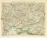 Südrussland Krim und Taurien historische Landkarte Lithographie ca. 1900