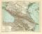 Kaukasien Karte Lithographie 1900 Original der Zeit