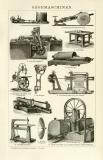 Sägemaschinen Holzstich 1891 Original der Zeit
