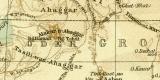 Sahara historische Landkarte Lithographie ca. 1900