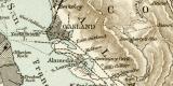 San Francisco &amp; Umgebung Stadtplan Lithographie 1900 Original der Zeit