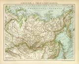 Sibirien I. Übersichtskarte historische Landkarte Lithographie ca. 1899