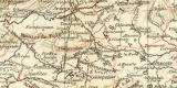Spanien und Portugal Karte Lithographie 1900 Original der...