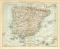 Spanien und Portugal historische Landkarte Lithographie ca. 1900